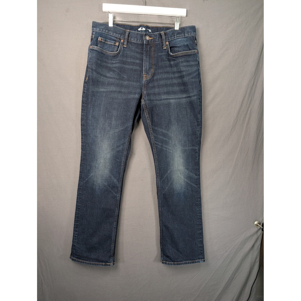 Old Navy Mens Slim Rigid Dark Wash Blue Jeans 34x32